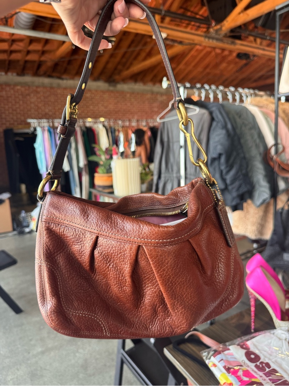 Coach 2008 Leather Shoulder Hobo Bag - Brown